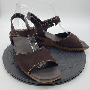 Arche Brown Suede Wedge Sandals Made in‎ France Women's Size 40